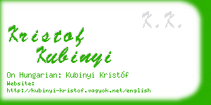 kristof kubinyi business card