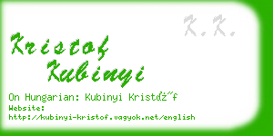 kristof kubinyi business card